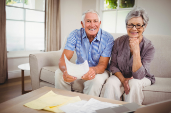 senior couple smiling